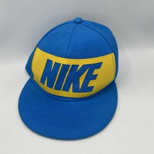 NIKE True 90’s Vintage Look SnapBack Cap Hat Blue Yellow Logic Rapper Adjustable - Picture 1 of 7