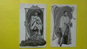 2 x Vintage 1906 ART NOUVEAU Postcards Glamour Girls Fashion - ORIGINAL (A) - Picture 1 of 2