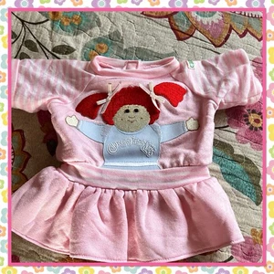 Beautiful Vintage Cabbage Patch Kids Doll Outfit Portrait Dress Pink Red Hair - Picture 1 of 4
