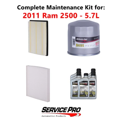 2011 Ram 2500 5.7L Complete Air, Oil & Cabin Filter Kit (5W-20) Foto 1 de 4