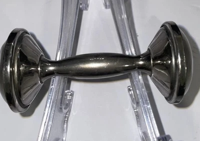 "Plato plateado estilo mancuerna sonajero bebé martillado 4"" regalo bebé vintage" Foto 1 de 4