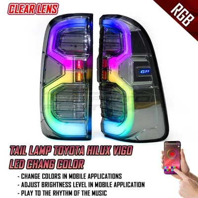 For Toyota Hilux SR5 KUN26 2005-2014 LR Tail Lamp Rear Light RGB LED Clear Lens - Image 1 of 4