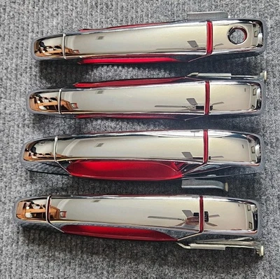 Chevrolet GMC Cadillac Factory OEM 2007-2013 Chrome / Red Exterior Door Handles  - Image 1 of 4