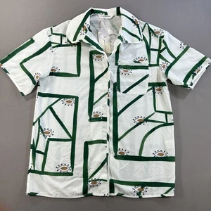 Camisa informal Commense verde geométrica manga corta pequeña para hombre - Imagen 1 de 8