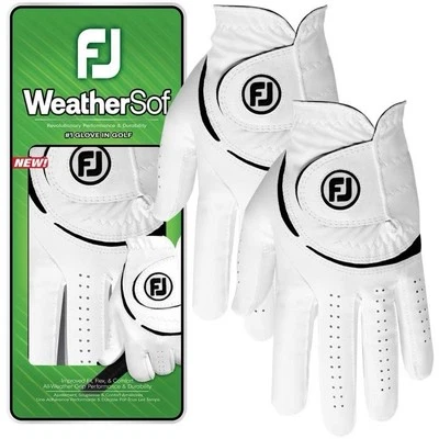 Мужские перчатки для гольфа FootJoy WeatherSof - упаковка 2 шт. - Reg Left L - БЫСТРАЯ ДОСТАВКА!!! - Изображение 1 из 4