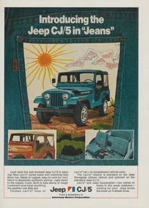 1975 Jeep CJ/5 Renegade / Levi's Jeans Interior - "In Jeans" - Print Ad Photo - Picture 1 of 1