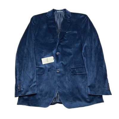 Abrigo deportivo de terciopelo ajustado Alfani para hombre 38L 38 azul marino NUEVO Foto 1 de 4