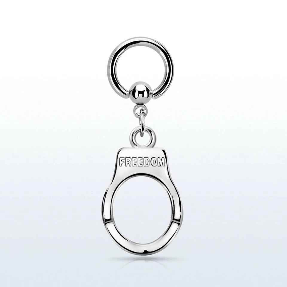 BALL CLOSURE RING Nippel Piercing Intim BRUSTPIERCING Handschellen handcuff  - Bild 1 von 1