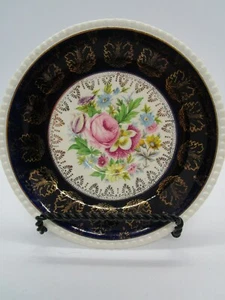 Vintage British Solian Ware Cobalt Blue Gold Plate SoMo Pottery Cobridge England - Picture 1 of 6