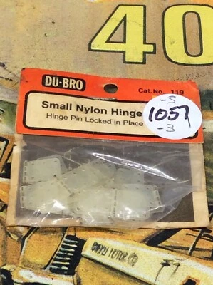 DuBro 119 Small Nylon Hinges {Hinge Pin Locked In Place} 15pc. NewInPack USA - Image 1 of 3