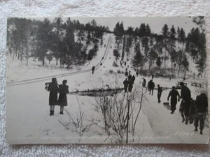 Vintage Toboggan Run, Silver Valley, Oscoda, Michigan Real Photo Postcard 1951 - Picture 1 of 3