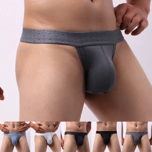 Mens Briefs Soft Pouch Enhancing Low-waist Bikini Thong Lingerie Sexy Underwear - Picture 1 of 30