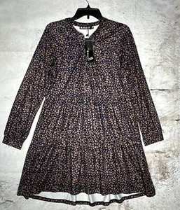 Allegra K Women's Floral Print Button Front Puff Sleeve Tie Waist Shirt Dress - Picture 1 of 7