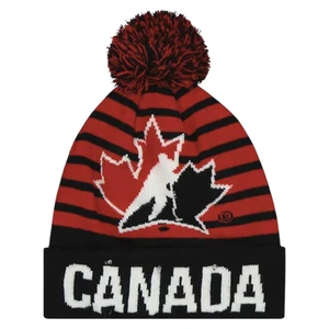 Hockey Canada Team IIHF Cuffed Pom Beanie Toque Hat - Picture 1 of 2