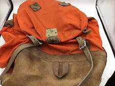 Vintage Alpine Designs Leather Bottom Sport Backpack Camping Hiking Orange