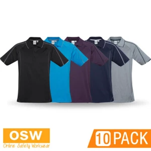 10 X Mens Blade Short Sleeve Casual Contrast Loose Pocket Polo Shirt P303MS - Picture 1 of 12