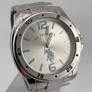 U.S. Polo Assn. Watch Mens 44mm Case Quartz Three Hands Silver Tone Bracelet - Picture 1 of 13