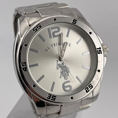 U.S. Polo Assn. Watch Mens 44mm Case Quartz Three Hands Silver Tone Bracelet - Image 1 of 4