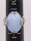 Avon  Blue Moonstone Ring Size 6 Silver Tone Bow Sides