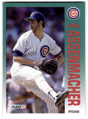 Paul Assenmacher 1992 Fleer #375 Chicago Cubs - Image 1 of 2