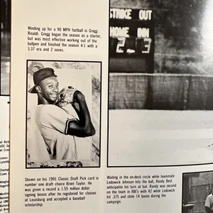 New York Yankees Brien Taylor 1st Draft Pick Louisburg College NC Yearbook 1992 - Picture 1 of 24