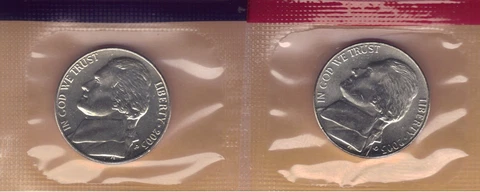 2003-P & D UNCIRCULATED JEFFERSON NICKEL MINT SET CELLO (2 coins) Cover
