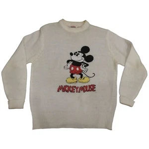 Vintage 70s Disney Character Fashions Mickey Mouse Sweater Chenille Embroider #2 - Picture 1 of 7