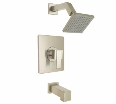 Huntington Brass - Bathroom Tub and Shower Trim Kit - Satin Nickel PVD P6382002 - Imagem 1 de 4