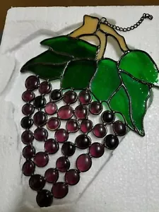 Stained Glass Purple Grapes Bunch 9051-N L8" x D.5 x H11" - Picture 1 of 1