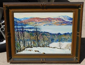ELMER STANLEY HADER B.1889 NY/CA ARTIST OIL PAINTING GALLERY LABEL - Picture 1 of 4