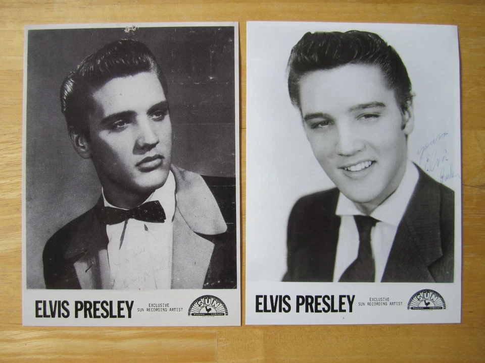 (2) Elvis Presley Sun Records black and white Publicity Photos, Reproductions - Image 1 of 1