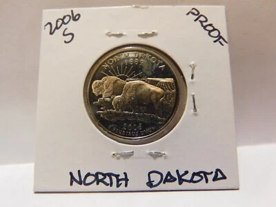 2006 S DCAM GEM Proof North Dakota State Quarter - From a U.S. Mint  Proof Set - Image 1 of 2