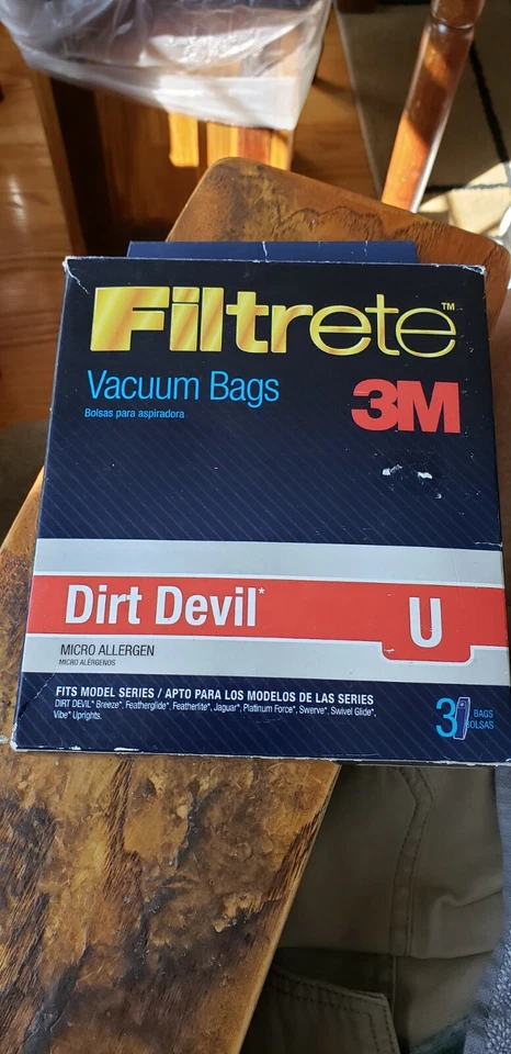 FILTRETE 3M Vacuum Bags Dirt Devil U Micro Allergen New in Box of 3   - Image 1 of 1