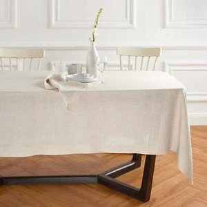 Solino Home 100% Pure Linen Tablecloth for Fall Dining Kitchen Party, Sonoma - Picture 1 of 65