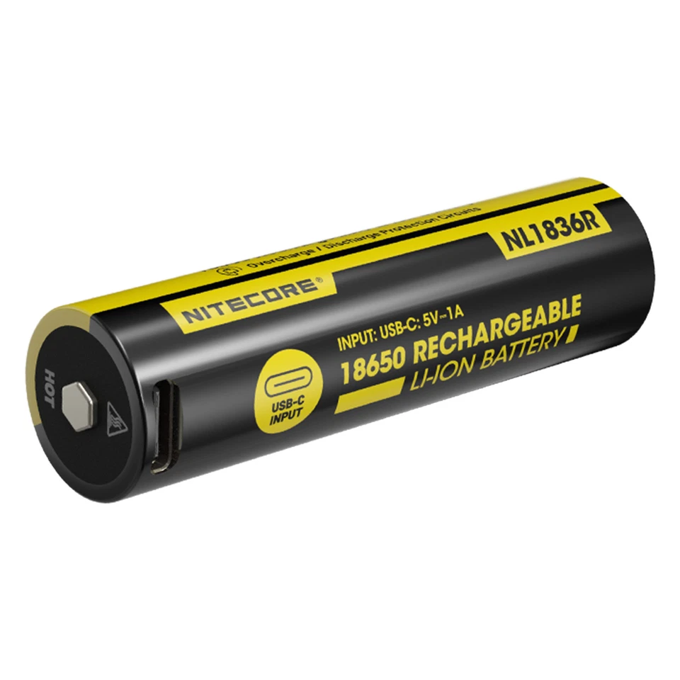 Nitecore NL1836R, 3600mAh USB-C Rechargeable Li-Ion Battery - Image 1 of 4