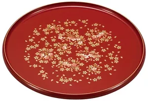 Obon Japanisch Urushi Tablett Kirsche Kirschblüte Rot Yamanaka Lackkunst Japan - Bild 1 von 2