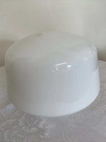 Vintage Deco School House Ceiling Light  Milk Glass Fixture Globe Cover