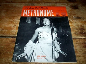 1951 METRONOME Jazz Magazine SARAH VAUGHAN cover w/ MILES DAVIS Stan Getz EXC - Picture 1 of 1