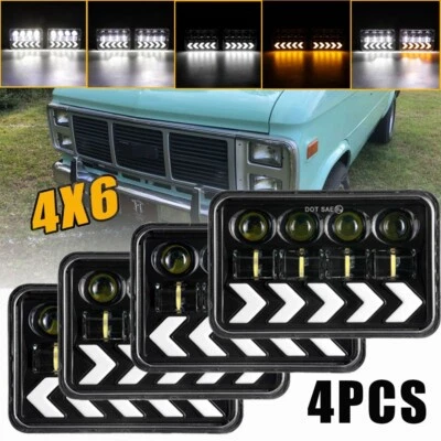 Faros LED de haz sellado alto/bajo DRL para GMC C2500 Sierra Classic 4 piezas 4x6"" Foto 1 de 4