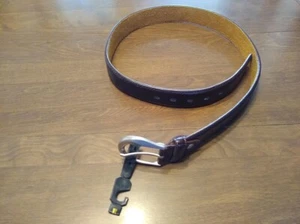 New Bonded Brown Leather Belt Size Medium Stamped With USA & Eagles - Picture 1 of 11