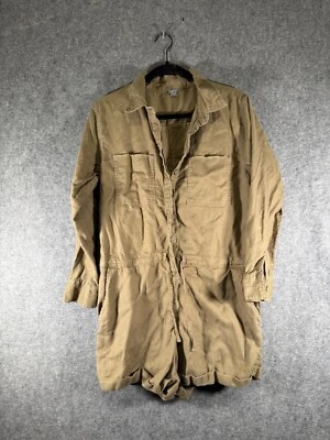 Aerie Romper Women Medium Green Army Long Sleeve Relaxed Gorpcore - Image 1 of 4