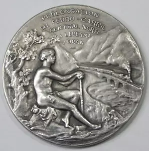 1903 Argentina Extensión del Ferrocarril a Ledesma y Orán Gottuzzo Medalla de Plata - Imagen 1 de 4