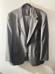 Burberry 46R Gray 2 Piece Suite with Notched Lapels and Textured Fabric - Picture 1 of 17