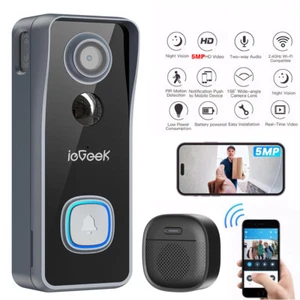 ieGeek 5MP Video Doorbell Camera Wireless Voice Changer 2-Way Audio WiFi Alexa - Picture 1 of 13