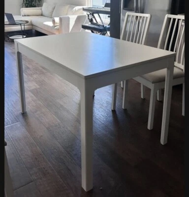 Dining table for the kitchen, white, in good  condition. From Ikea. - Image 1 of 4