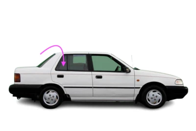 Se adapta a: Hyundai Excel 1990-1994 sedán pasajero trasero derecho ventilación ventana vidrio Foto 1 de 4