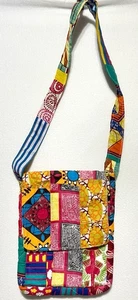 Colorful Patchwork Messenger Bag Handmade Light Weight Zipper Pouch Purse - Picture 1 of 7