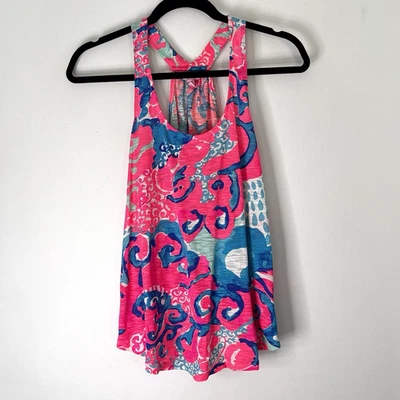 Camiseta sin mangas Lilly Pulitzer Cordelia Coral Reef I'm So Jelly Print XS *A95 Foto 1 de 4