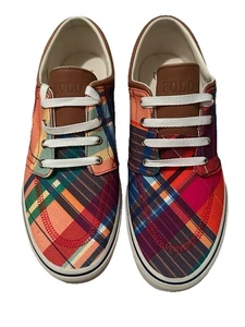 Polo Ralph Lauren Plaid Faxon Canvas Sneaker Mens Size 11 - Picture 1 of 7