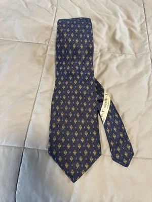 Corbata VALENTINO, HECHA EN ITALIA, AZUL con corbata motivo tostado, corbatas de diseñador. Foto 1 de 2